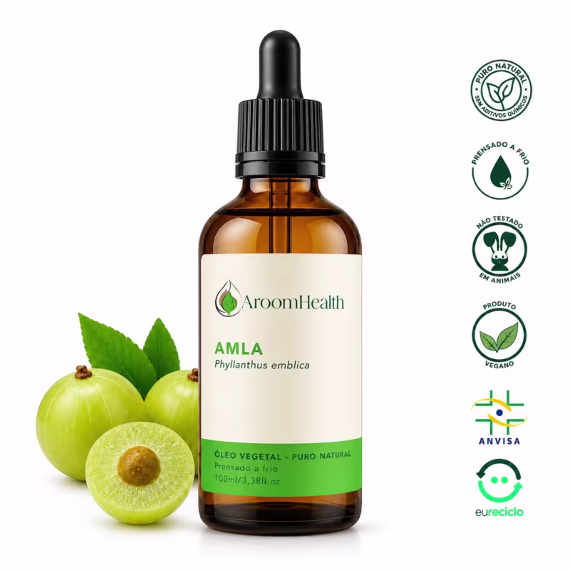 Óleo Vegetal Puro Natural Prensado a Frio de Amla 100ml