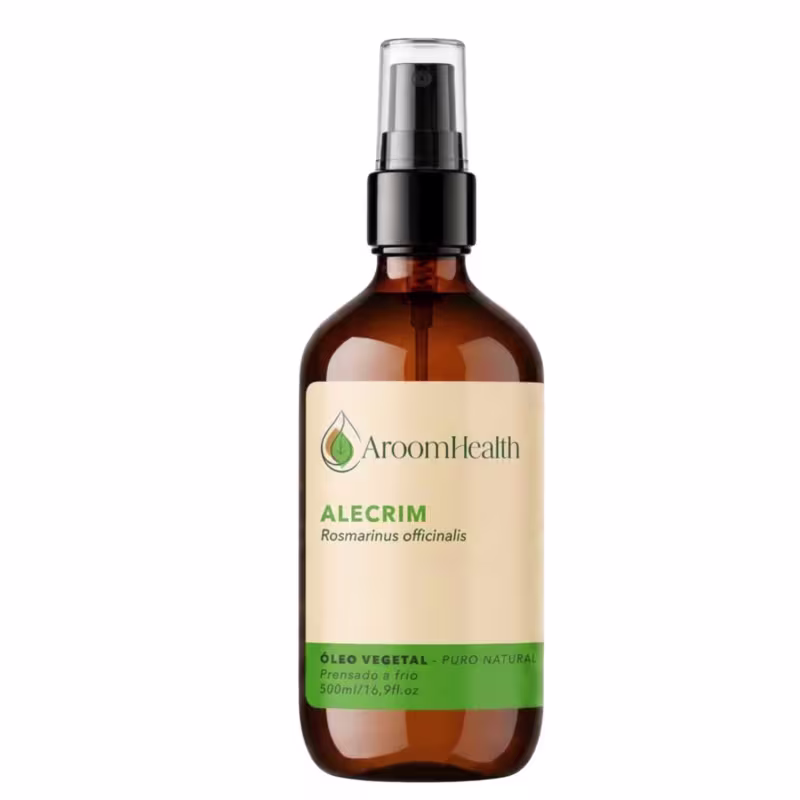 Óleo Vegetal Puro Natural Prensado a Frio de Alecrim 500ml