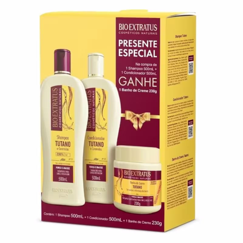 Bio Extratus Kit Tutano Shampoo 500ml + Condicionador 500ml + Banho de Creme 230g