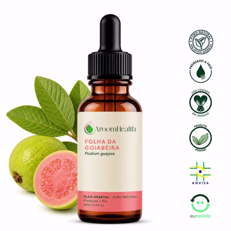 Óleo Vegetal Puro Natural Prensado a Frio Folha da Goiabeira 30ml