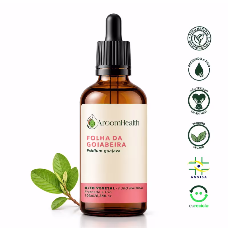 Óleo Vegetal Puro Natural Prensado a Frio Folha da Goiabeira 100ml