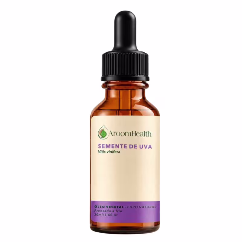 Óleo Vegetal Puro Natural de Semente de Uva 30ml