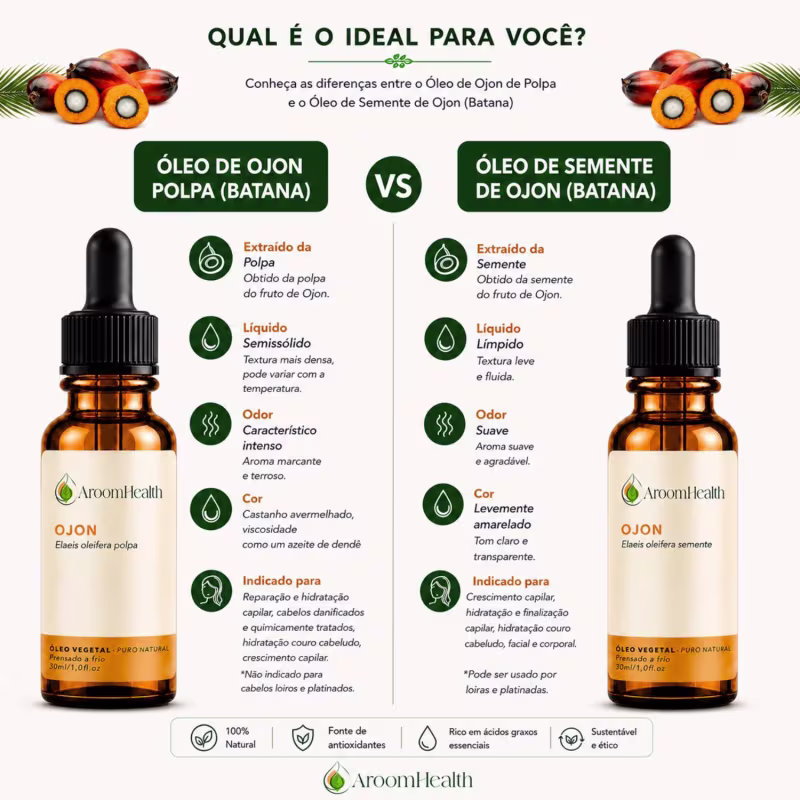 Óleo Vegetal Puro de Semente de Ojon/Batana 100ml