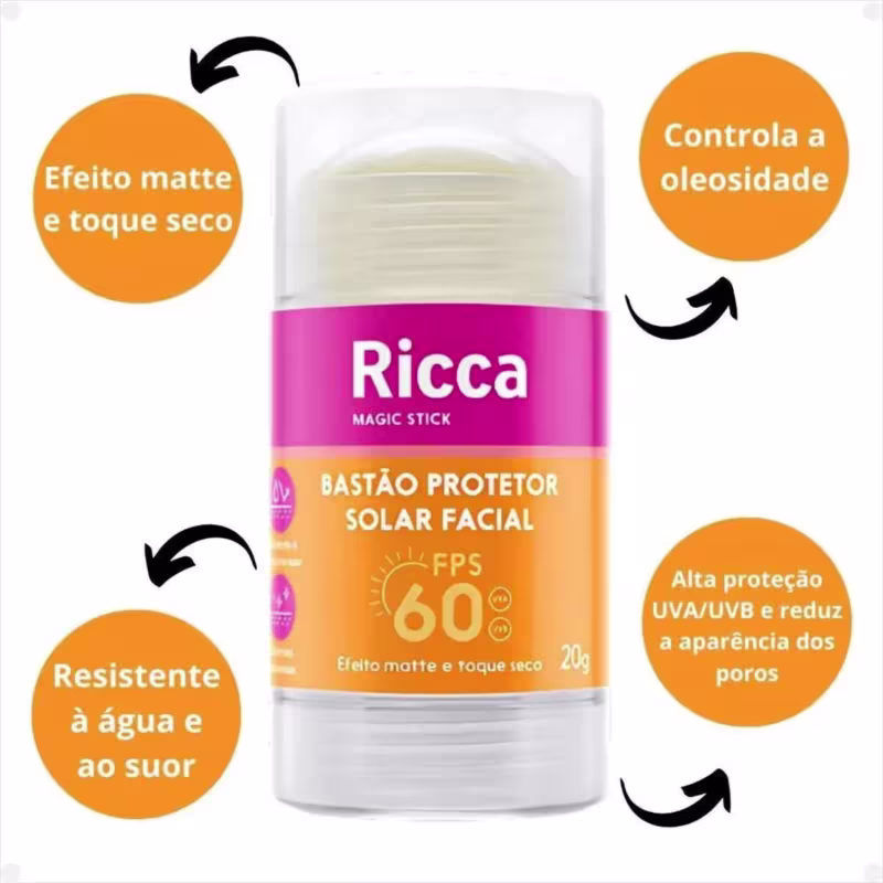 Ricca Bastão Protetor Solar FPS60 20g