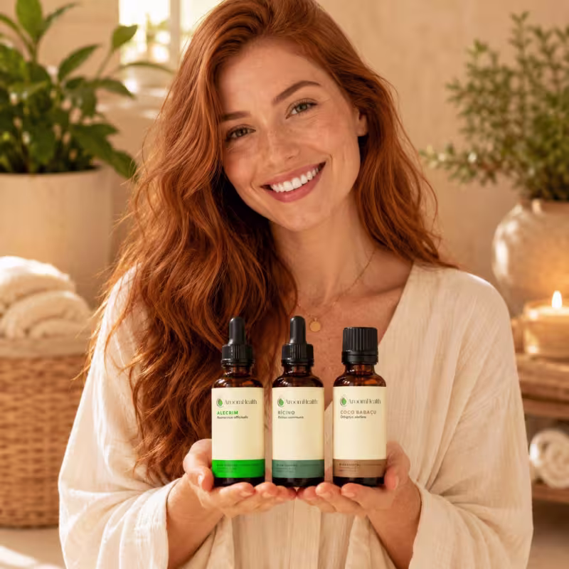 Kit óleos vegetais de Alecrim, Coco e Rícino - 30 ml cada