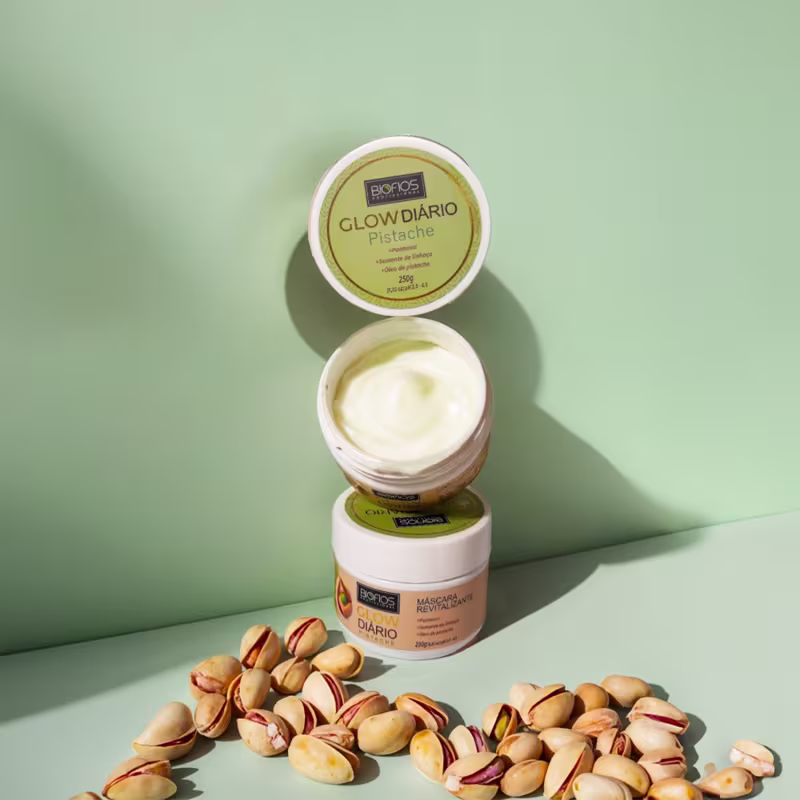 Kit Nutrição Capilar Pistache Biofios Glow Diário Revitalizante (3 Produtos)