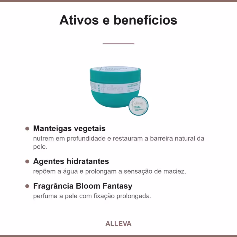 Manteiga Corporal Hidratante Alleva 200g - BLOOM FANTASY