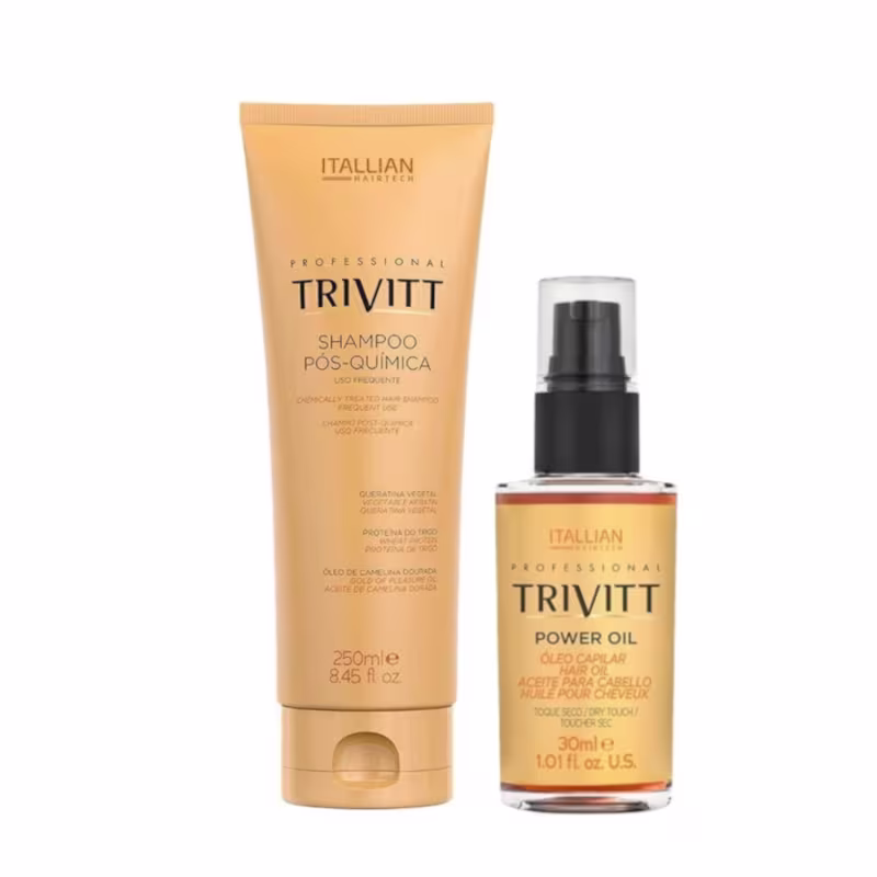 Trivitt Shampoo Pós-Química + Power Oil 30ml – Tratamento Capilar Profissional