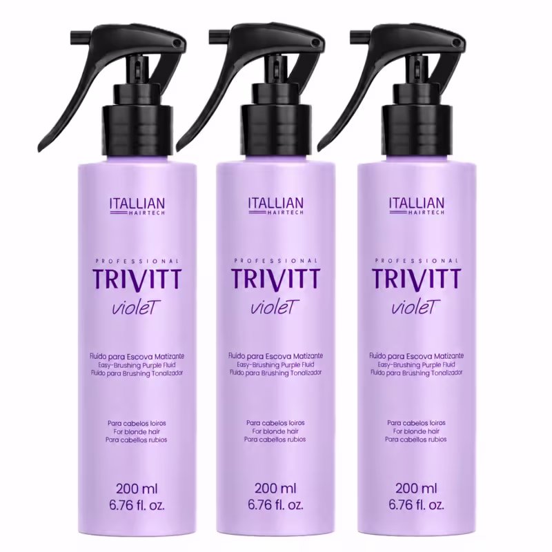 Trivitt Kit 3 Fluído Matizante Para Escova - Proteção Térmica e matização dos Fios
