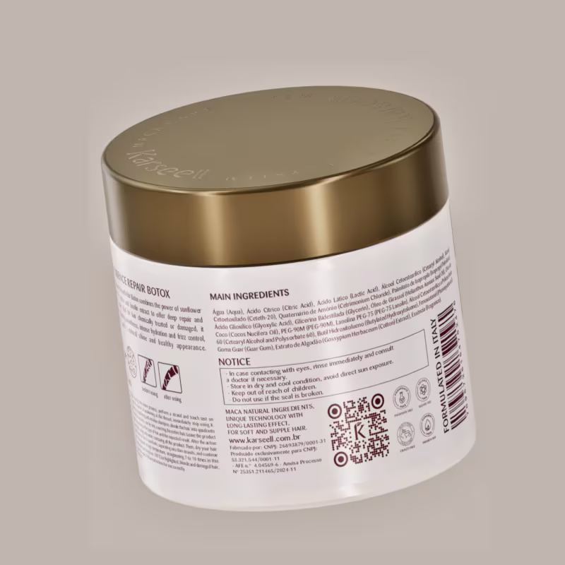 Máscara KBotox Collagen - Karseell Original 500g - Realinhamento Capilar Uso Profissional