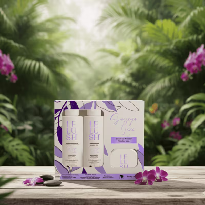 Kit Shampoo, Máscara, Condicionador Anti Frizz Sossega Leão LELUSH