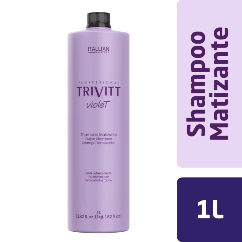 Trivitt Shampoo Matizador Profissional 1L – Hidratante Com Efeito Platinado