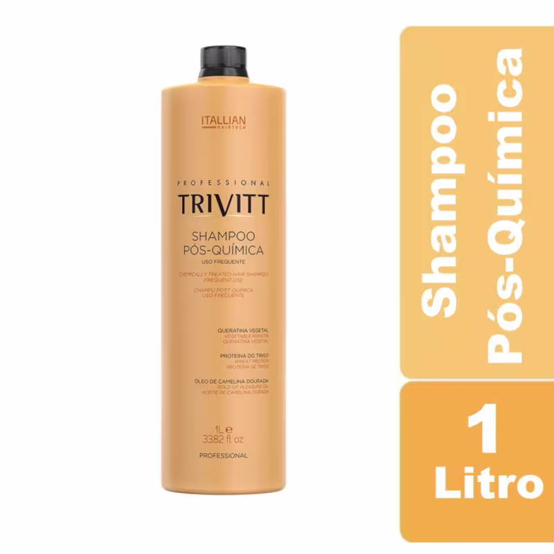 Kit Trivitt Profissional Pós Química Shampoo, Condicionador e  Hidratação Intensiva (3 Itens)