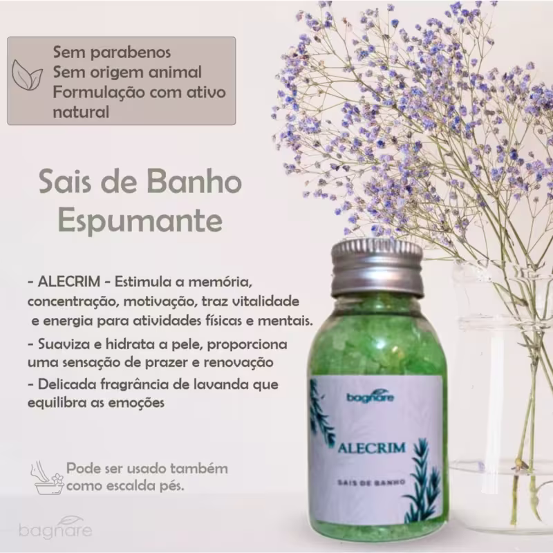 Kit Sais De Banho E Espuma Para Banheira Hidro Ofurô Premium Alecrim 60ml Cada