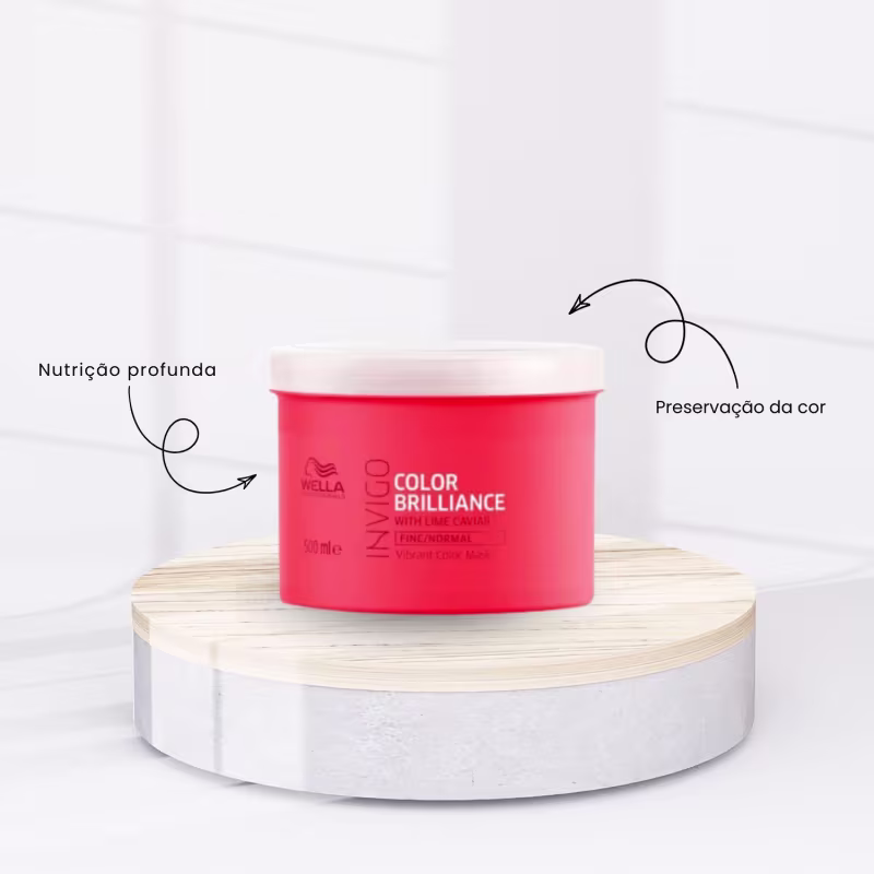 Wella Professionals Invigo Color Brilliance Salon Shampoo + Condicionador 1L + Máscara 500ml