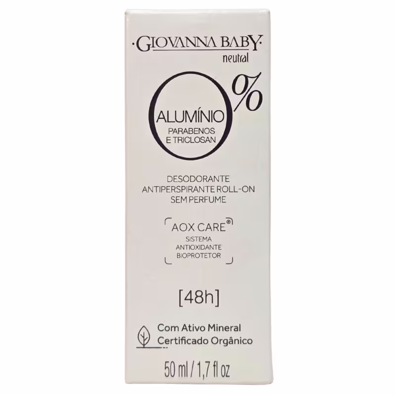 Giovanna Baby Desodorante Roll-on 0% Alumínio Neutral 48h Vegano 50ml
