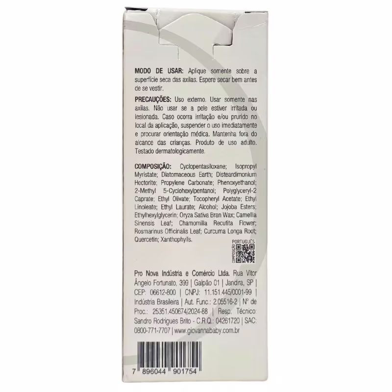 Giovanna Baby Desodorante Roll-on 0% Alumínio Neutral 48h Vegano 50ml