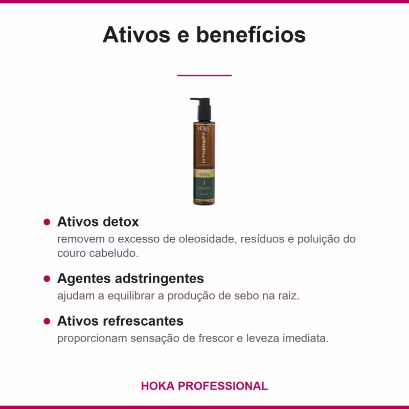 Shampoo Detox H-Therapy Anti Oleosidade 250ml Hoka