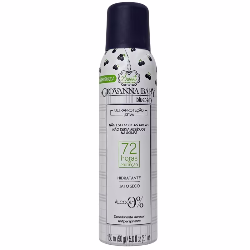 Giovanna Baby Desodorante Aerossol Blueberry 72h Vegano 150ml / 90g