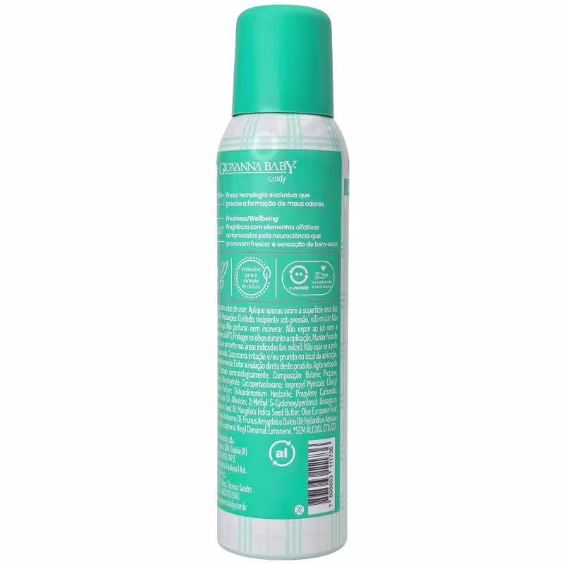 Giovanna Baby Desodorante Aerossol Candy 72h Vegano 150ml / 90g