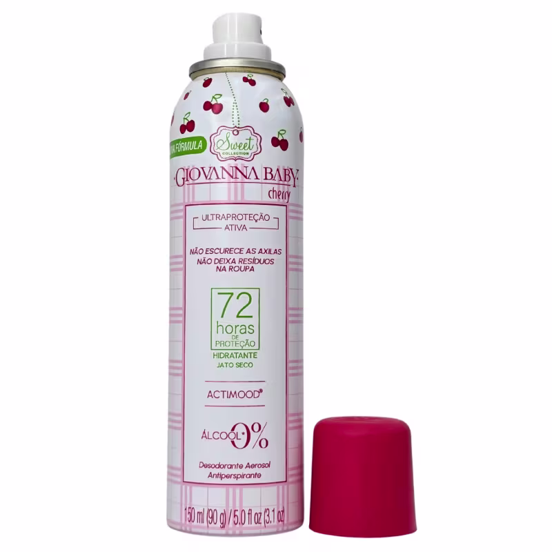 Giovanna Baby Desodorante Aerossol Cherry 72h Vegano 150ml / 90g