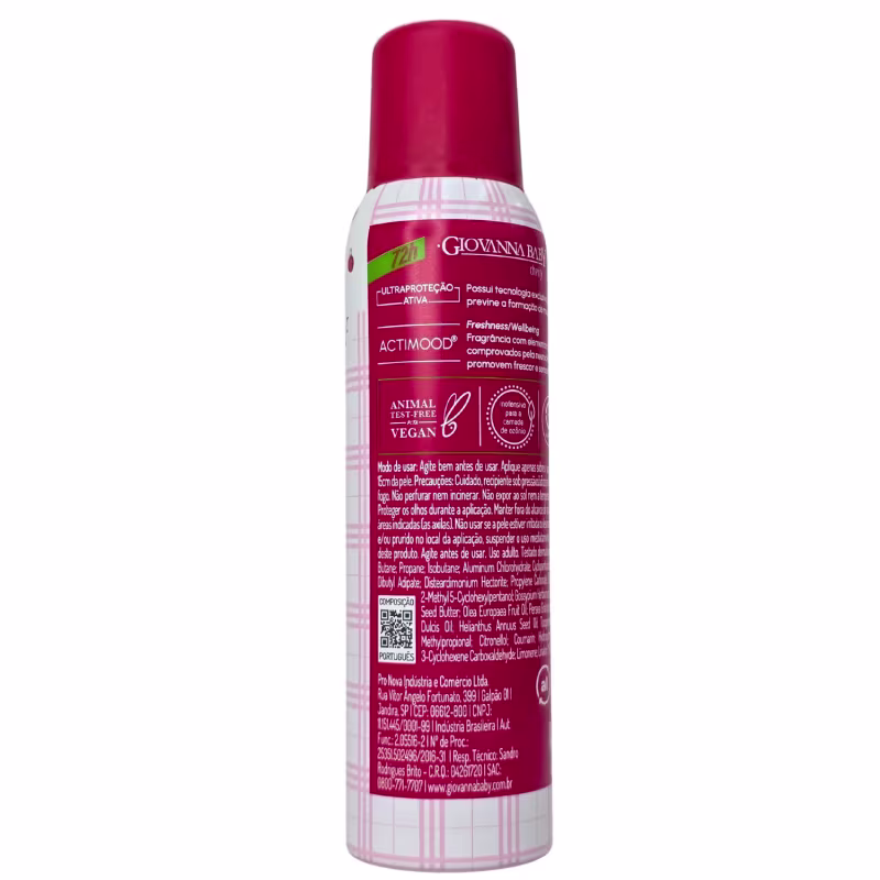 Giovanna Baby Desodorante Aerossol Cherry 72h Vegano 150ml / 90g