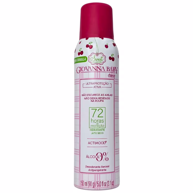 Giovanna Baby Desodorante Aerossol Cherry 72h Vegano 150ml / 90g