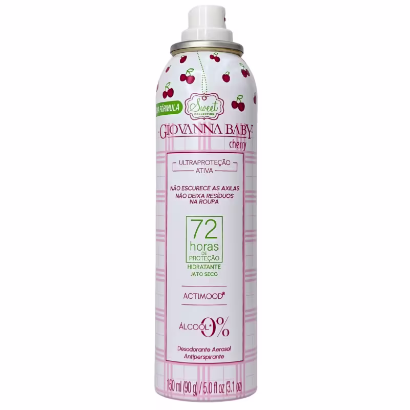 Giovanna Baby Desodorante Aerossol Cherry 72h Vegano 150ml / 90g