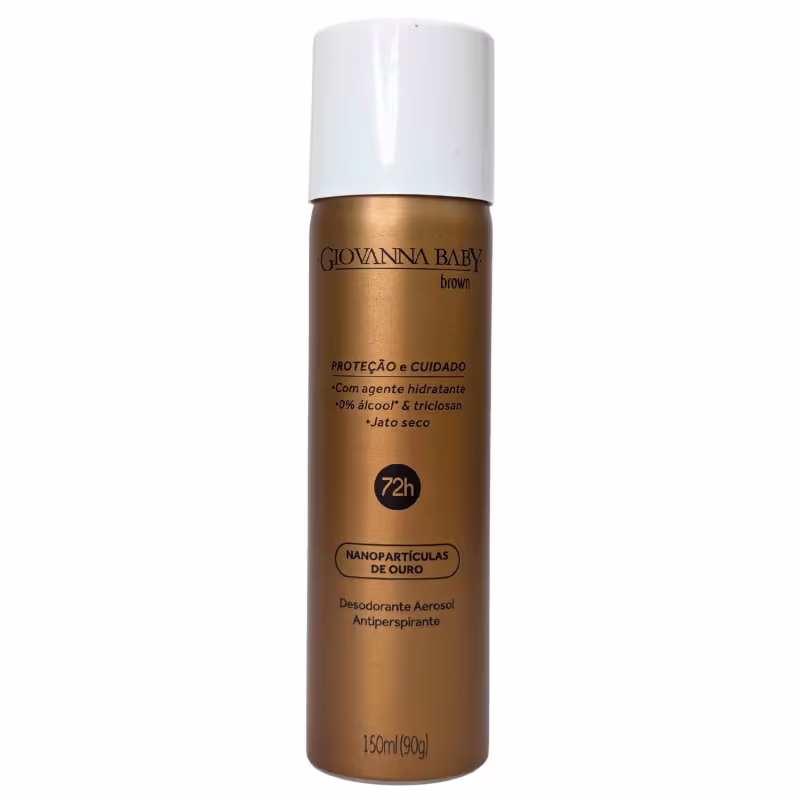 Giovanna Baby Desodorante Aerossol Nanopartículas de Ouro Brown 72h Vegano 150ml / 90g