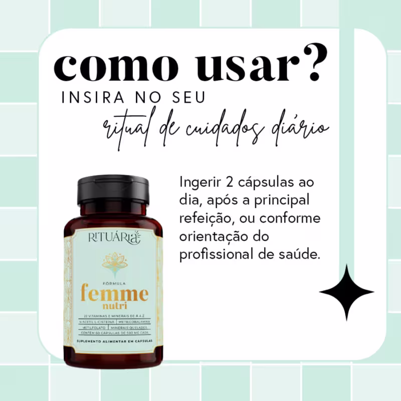 Fórmula Femme Nutri Multivitaminico Mulher 30 caps Rituária