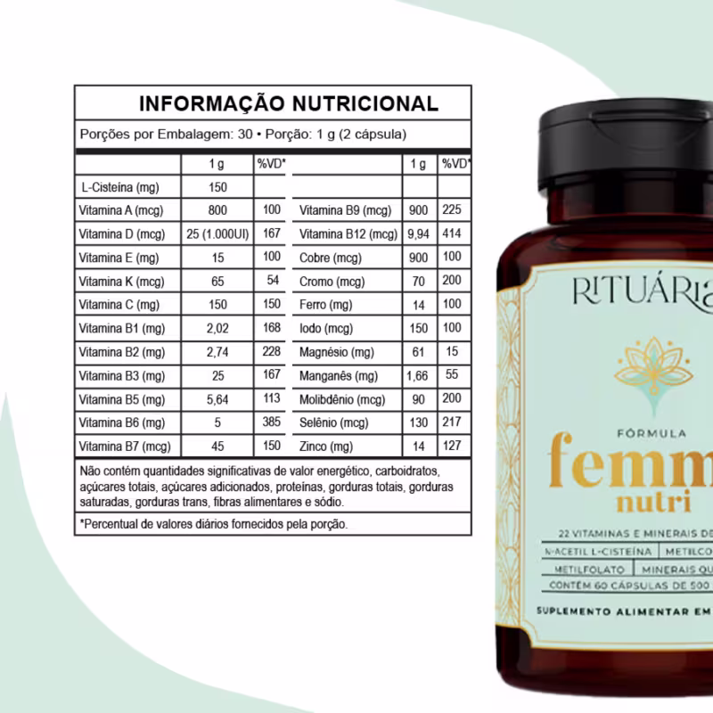 Fórmula Femme Nutri Multivitaminico Mulher 30 caps Rituária