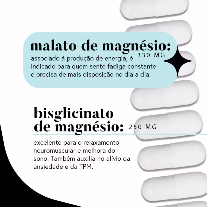 Suplemento Fórmula 4Mag Magnésio Rituária 90 Dias 180 Cápsulas