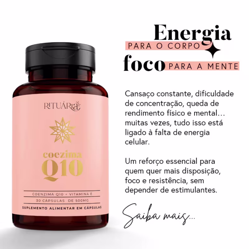 Suplemento Fórmula Coenzima Q10 Rituária Vitamina E 30 Cápsulas