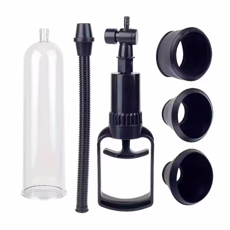 Kit Autocuidado e Vigor Masculino - Gel Deslizante Neutro + Exercitador Íntimo a Vácuo com Anéis (3 Itens)