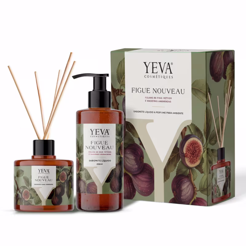 Kit Premium Autocuidado e Casa Figue Nouveau Sabonete Líquido Vegano e Difusor Figo e Vetiver (2 Itens)
