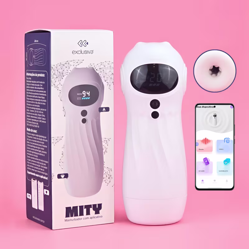 Masturbador com Vibrações, Sucções e App - Exclusiva Mity