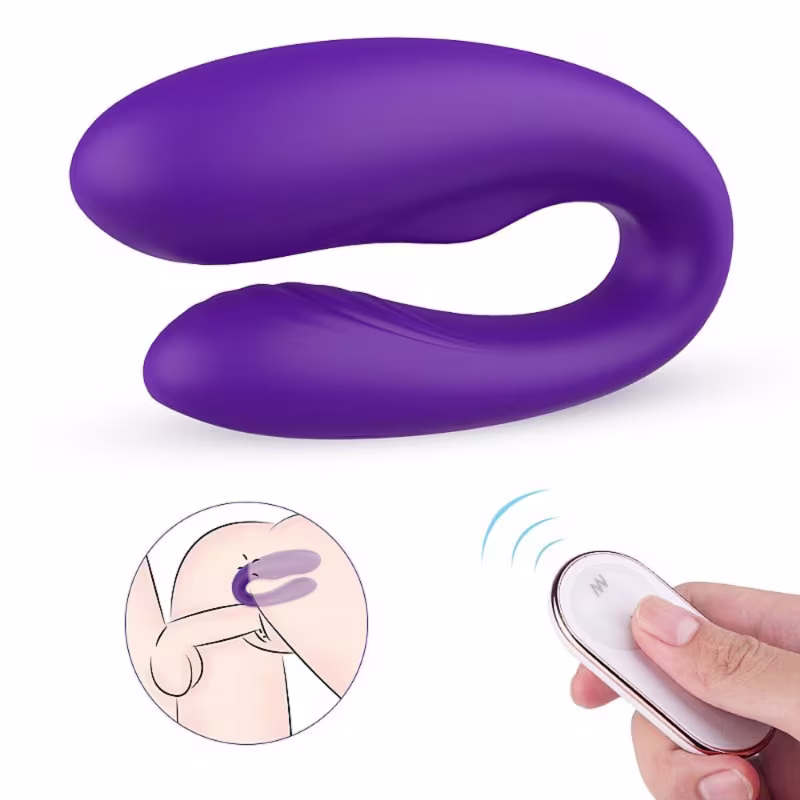 Vibrador de Casal com Vibrações e Controle -Roxo|Viviana-RCT