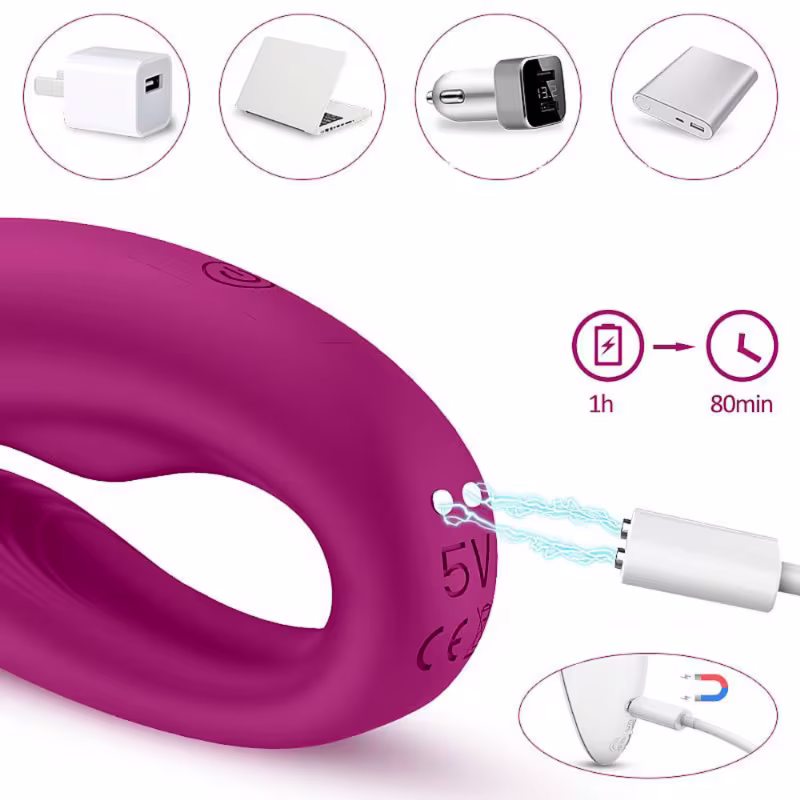 Vibrador com 9 Vibrações e Controle - Magenta | Viviana-RCT