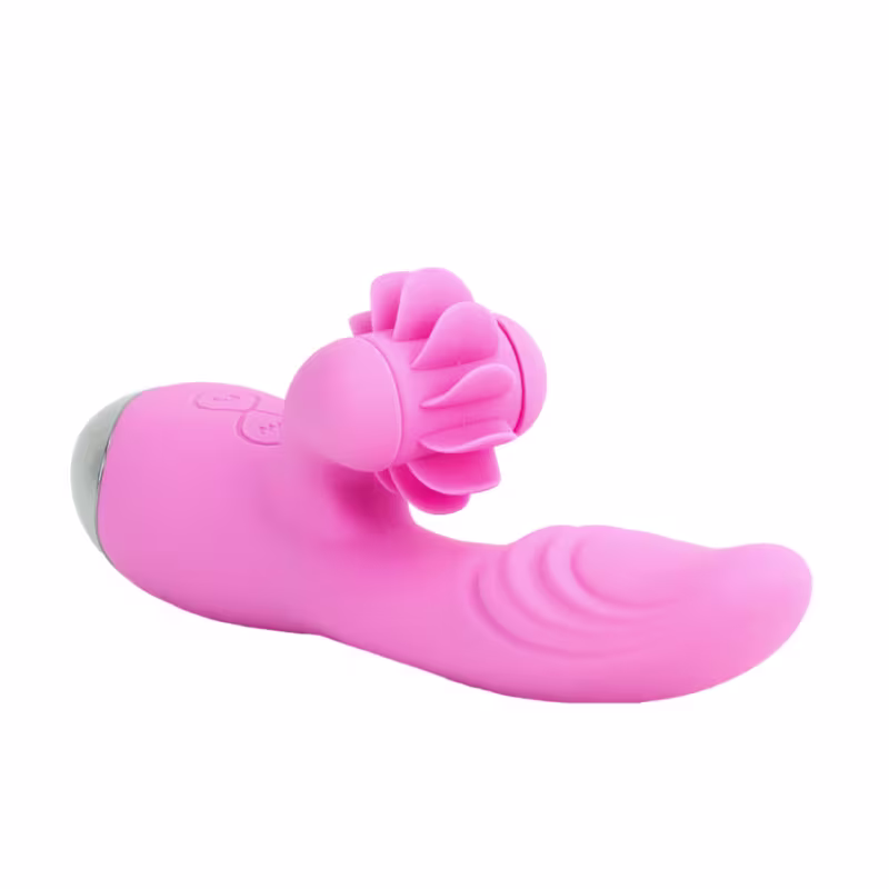 Vibrador com Língua Giratória e Aquecimento - Rosa | Dibe