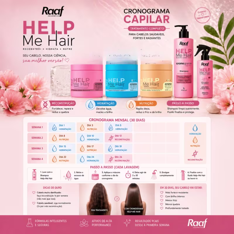 Máscara Capilar Help Me Hair Nutrição Raaf Cosmetics - 500g