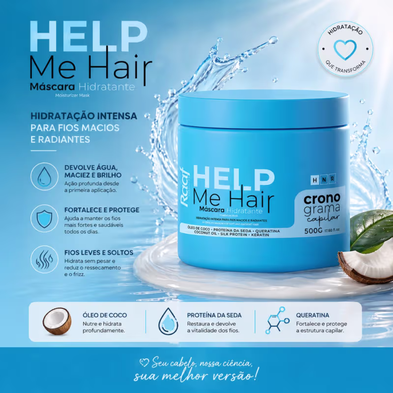 Kit Cronograma Capilar Completo Help Me Hair Raaf Cosmetics