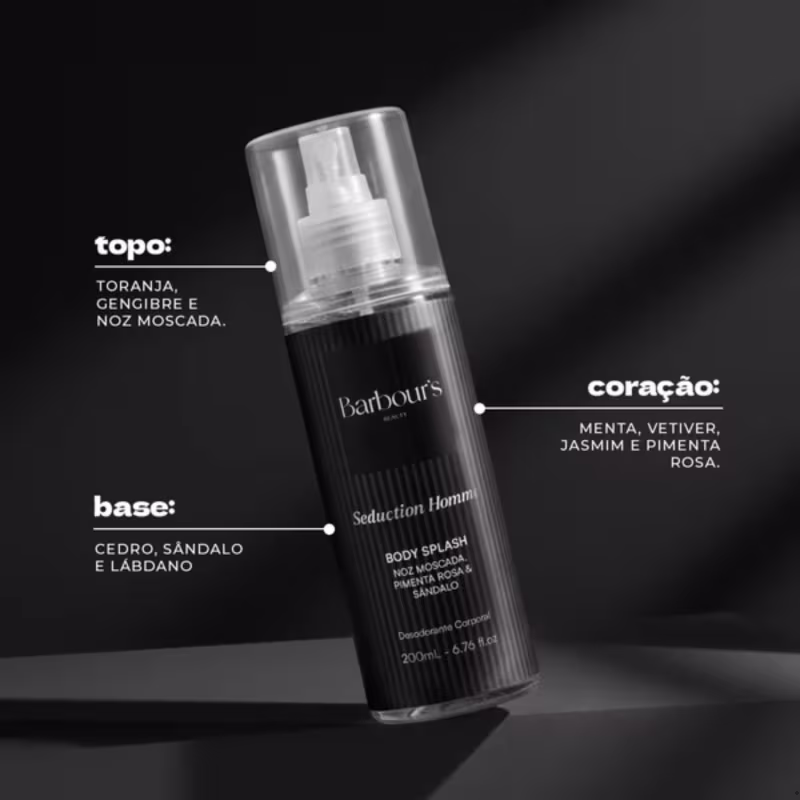 Body Splash Masculino Seduction Homme Barbours 200ml