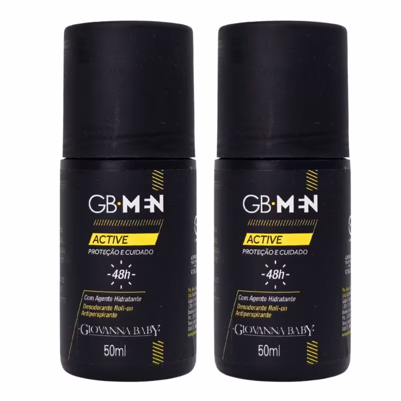 Giovanna Baby GB Men Kit 2 Desodorante Roll-on Active 48h Vegano 50ml Cada