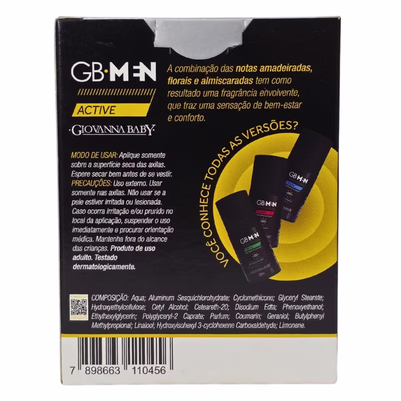 Giovanna Baby GB Men Kit 2 Desodorante Roll-on Active 48h Vegano 50ml Cada