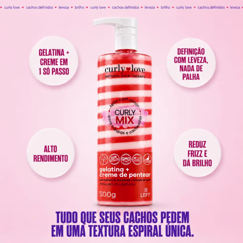 Curly Mix Gelatina + Creme de Pentear 500g - Curly Love