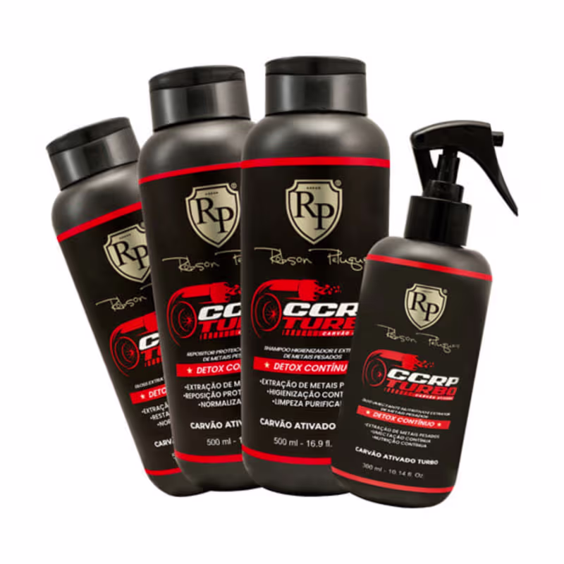Kit Carvão Ativado 4 Itens Ccrp Turbo 500ml Robson Peluquero