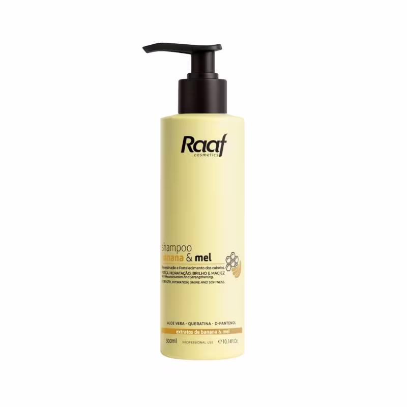 Kit Shampoo Banana e Mel 300ml + Ampola Hidratação Capilar 15ml - Raaf Cosmetics