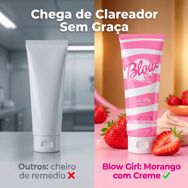 Creme Uniformizador de Tom Rosto e Corpo Blow Girl 90g - Hexylresorcinol e Toque Seco