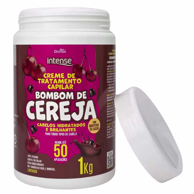 Griffus Intense Creme de Tratamento Capilar Bombom de Cereja Cabelos Hidratados e Brilhantes 1Kg
