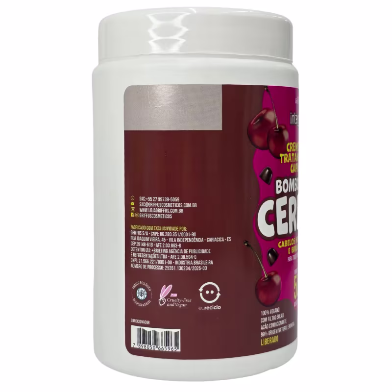 Griffus Intense Creme de Tratamento Capilar Bombom de Cereja Cabelos Hidratados e Brilhantes 1Kg